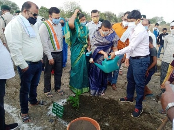 मुख्यमंत्री वृक्षारोपण प्रोत्साहन योजना का ग्राम धर्मूटोला में शुभारंभ