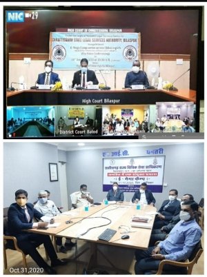 ई-मेगा कैम्प का वीडियो कॉन्फ्रेंसिंग से उद्घाटन किया उच्च न्यायालय के न्यायाधीश और कार्यपालक अध्यक्ष, राज्य विधिक सेवा प्राधिकरण श्री प्रशांत कुमार मिश्रा ने  जिले के लगभग चार हजार से अधिक हितग्राही हुए ई-मेगा कैम्प से लाभान्वित