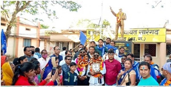 भीम आर्मी प्रदेश अध्यक्ष राज कुमार जांगड़े व दिनेश आजाद का जेल से रिहाई के बाद जोरदार स्वागत