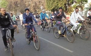 यातायात जागरूकता के लिए सायकल रैली का आयोजन किया गया