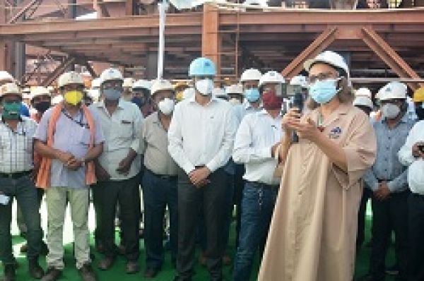 सेल चेयरमेन श्रीमति सोमा मण्डल ने बीएसपी का किया भ्रमण और भिलाई बिरादरी को और बेहतर करने के लिए किया प्रेरित