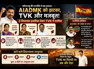 तमिलनाडु की राजनीति में बड़ा उलटफेर: AIADMK को तगड़ा झटका, TVK का बढ़ता दबदबा