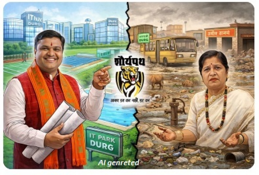 मंत्री गजेन्द्र के हाथों विकास, महापौर बाघमार के कार्यकाल में अव्यवस्था—दुर्ग में दिखी दोहरी तस्वीर