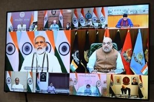 प्रधानमंत्री की अध्यक्षता में कोविड-19 संक्रमण के संबंध में आयोजित बैठक में मुख्यमंत्री  अपने रायपुर स्थित निवास कार्यालय से वीडियो कॉन्फ्रेंसिंग के जरिए शामिल हुए...