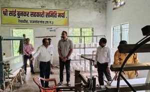 कलेक्टर ने श्री सांई बुनकर सहकारी समिति मर्यादित रेवाडीह का किया आकस्मिक निरीक्षण