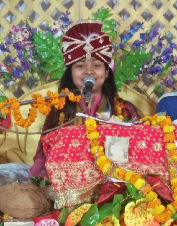 भागवत कथा वह अमृत है, जिसके पान से भय, भूख, रोग व संताप सब कुछ स्वत: ही नष्ट हो जाता है-बाल विदुषि आरती दीदी