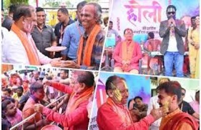 मुख्यमंत्री विष्णुदेव साय ने अपने गृह ग्राम बगिया में ग्रामीणों संग हर्षोल्लास से मनाई होली