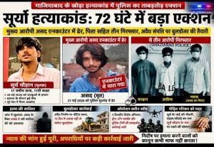 सूर्या चौहान हत्याकांड: 72 घंटे में पुलिस का बड़ा एक्शन, मुख्य आरोपी असद ढेर, मास्टरमाइंड पिता गिरफ्तार, अवैध संपत्ति पर बुलडोजर की तैयारी