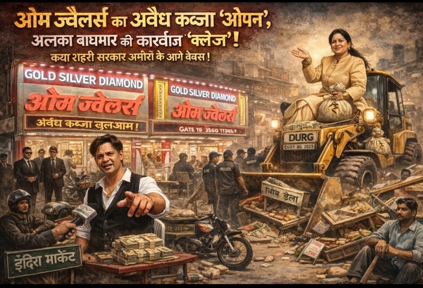 “ओम ज्वैलर्स का कब्जा ‘ओपन’, अलका बाघमार की कार्रवाई ‘क्लोज’? — क्या शहरी सरकार अमीरों के आगे बेबस!”