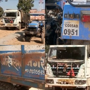 रेत का अवैध परिवहन करते हाईवा व ट्रैक्टर पकड़ाये   *SDM नगरी ने की कार्यवाही।*   *कल ही कलेक्टर ने एफ आई आर के दिए थे आदेश*