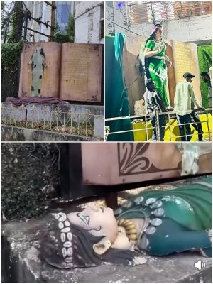 छत्तीसगढ़ महतारी की मूर्ति तोड़ने पर रायपुर में जनआक्रोश&mdash;उग्र आंदोलन, अमित बघेल सहित दर्जनों गिरफ्तार, प्रशासन ने सुबह 5 बजे पुनः स्थापित की प्रतिमा, आरोपी अभी भी फरार