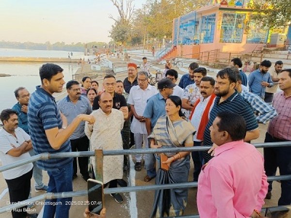 शिवनाथ तट पर प्रकाश पानी और सफाई की व्यवस्था करें:महापौर