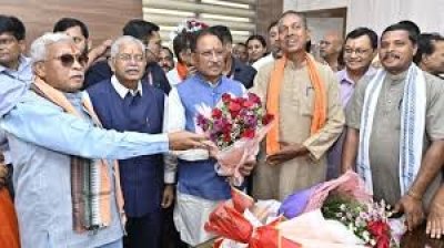 मुख्यमंत्री छत्तीसगढ़ भवन एवं अन्य सन्निर्माण कर्मकार कल्याण मंडल के नवनियुक्त अध्यक्ष डॉ. रामप्रताप सिंह के पदभार ग्रहण समारोह में हुए शामिल