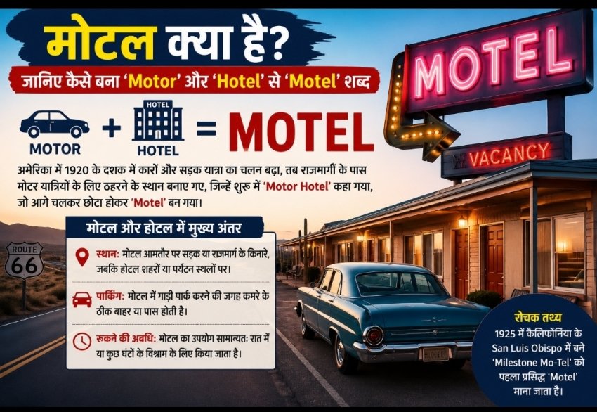 मोटल क्या है? जानिए कैसे बना ‘Motor’ और ‘Hotel’ से ‘Motel’ शब्द