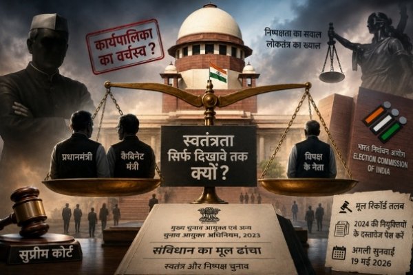 चुनाव आयोग की स्वतंत्रता पर सुप्रीम कोर्ट सख्त &ldquo;जब फैसला 2:1 से तय है तो निष्पक्षता कहाँ?&rdquo; &mdash; CEC नियुक्ति कानून पर केंद्र से तीखे सवाल