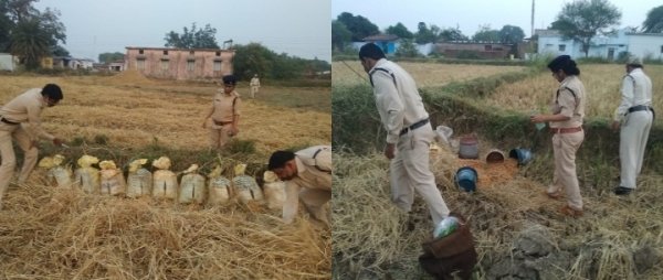 38 लीटर कच्ची महुआ शराब जब्त की, आबकारी अमले ने की कार्रवाई