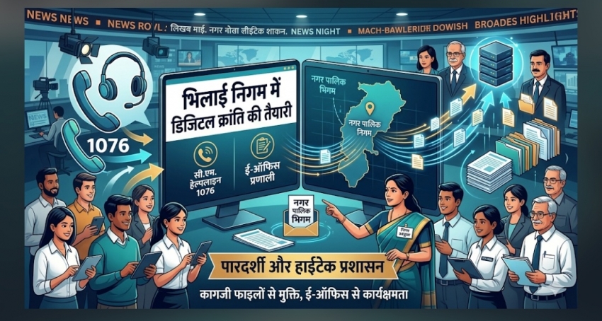 भिलाई निगम में डिजिटल क्रांति की तैयारी: सीएम हेल्पलाइन 1076 और ई-ऑफिस प्रणाली को लेकर बड़ी बैठक, आयुक्त ने दिए पेपरलेस कार्य के निर्देश