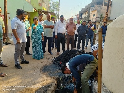 महापौर के मॉर्निटिंग के दौरान नालियों में चलाया महा सफाई -अभियान,