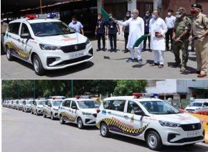 मुख्यमंत्री ने हाईवे पेट्रोलिंग के लिए 15 वाहनों को हरी झंडी दिखा कर रवाना किया