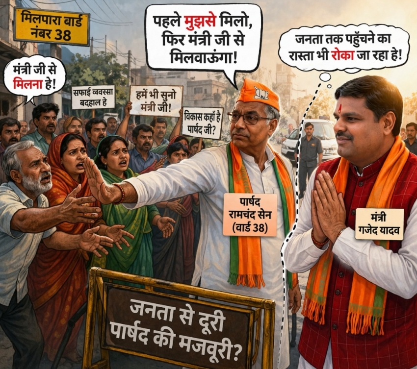 मिलपारा वार्ड में “दौरे की राजनीति” पर सवाल: क्या पार्षद की निष्क्रियता से मंत्री यादव की छवि पर पड़ रहा असर?